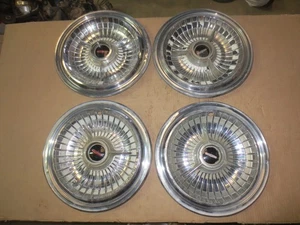 1963 63 Oldsmobile 88 98 Deluxe Hubcap Rim Wheel Cover Hub Cap HOLES USED V6 SET - Picture 1 of 24