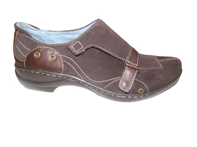 BOTAS MOCASSIM ÍNDIGO BY CLARKS FOFAS EXCLUSIVAS MARROM CAMURÇA E COURO TAMANHO 8M - Imagem 1 de 4