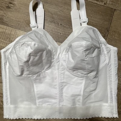 Sujetador de Colección Sears BULLET Larga Línea Bustier Top Punta Pin-Up 44D Cono Blanco Usado en Excelente Condición Foto 1 de 4