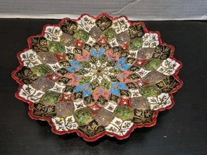 VTG Decorative Handpainted Tap Formed Brass Trinket/Catch All Dish (Lg) - Picture 1 of 6