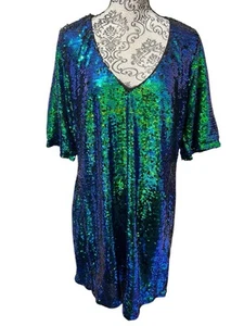 Nuevo con etiquetas Mini Vestido de Fiesta City Chic Talla Grande Lentejuelas Glam Verde Para Mujer Talla Grande 22 - Imagen 1 de 13