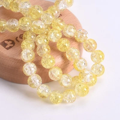 4mm 6mm 8mm 10mm Round Crackle Crystal Glass Loose Crafts Beads Wholesale lot - Image 1 of 3