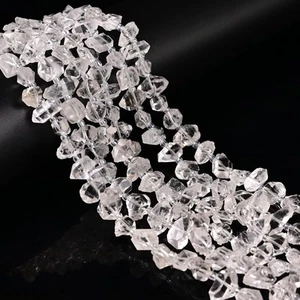 High Quality Clear Herkimer Diamond Quartz Beads Size 14mm 20mm 22mm 15.5" Strad - Picture 1 of 3