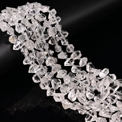High Quality Clear Herkimer Diamond Quartz Beads Size 14mm 20mm 22mm 15.5" Strad - Image 1 of 3