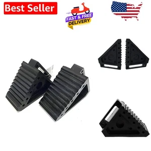 Lightweight & Durable Solid Rubber Wheel Chocks 2-Pack -  Tire Stability - Bild 1 von 10