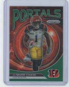 Ja'Marr Chase Portals Prizms Green Ice 2023 Panini Prizm #PO-6 - Picture 1 of 2