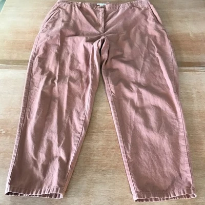 Eileen Fisher Pants Women 16 Brown High Rise Stretch Cotton Hemp Stretch - Image 1 of 4