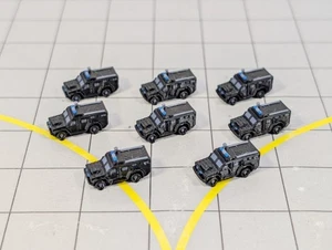 SWAT POLICE Armoured Vehicle/Truck (x8) Airport GSE Vehicles 1:400 Scale Scenery - Picture 1 of 7