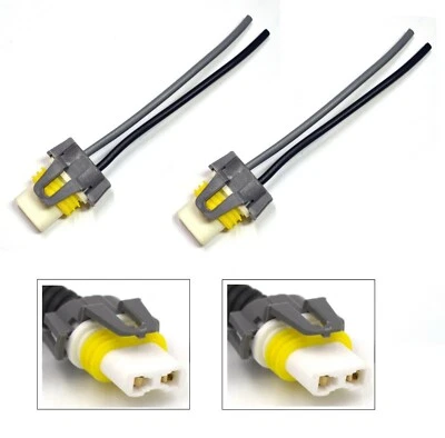 Wire Pigtail Female Ceramic H10 9145 Fog Light Two Harness Bulb Socket Plug Fit - Image 1 of 4