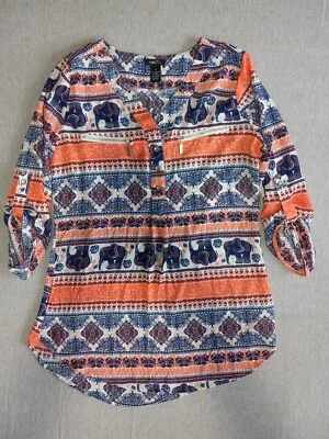 Rue21 Mujer Mediano Verano Floral/Azteca/Paisley Mangas 3/4 Botones Multicolor Foto 1 de 4