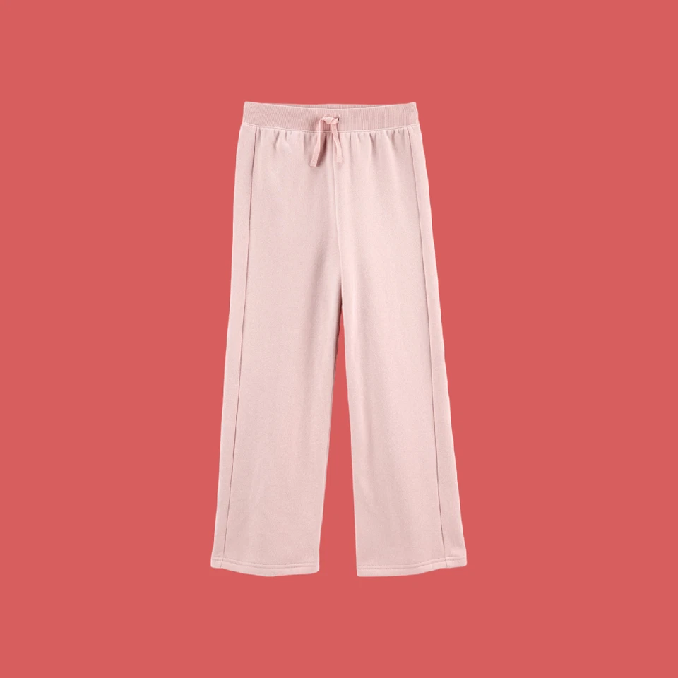 Pantalones de vellón de pierna ancha Carter's para niños y niñas nuevos con etiquetas talla 14 rosa claro Foto 1 de 1