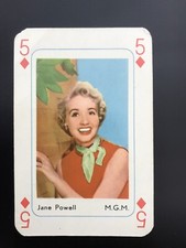 1950s Maple Leaf Dutch Film Star Playing Card - 5 of Diamonds ~ Jane Powell