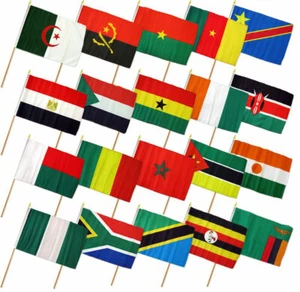 20er Set Afrikanische Länderfahnen Set Afrikanische Länderfahnen 12x18 Zoll Schreibtischfahnen - Bild 1 von 4