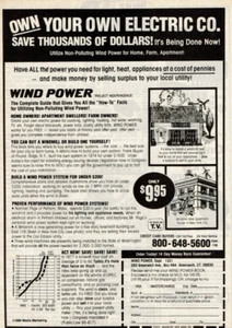 1980 Vintage Print Ad Own Your Own Electric Co Wind Power Project Independence - Picture 1 of 2