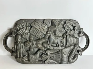 Vintage Gusseisen Urlaub Weihnachten Keksform Pfanne Markenlos 13" - Bild 1 von 15