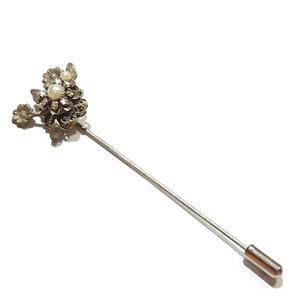 Miriam Haskell brooch Stick Pin Pearl Vintage 50s Rare unsigned Ornate Beaded - Bild 1 von 13