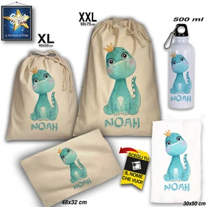 SET SCUOLA ASILO MATERNA SACCA ASCIUGAMANO BORRACCIA TOVAGLIETTA PERSONALIZZATO - Picture 1 of 14