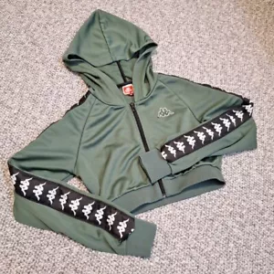Giacca tuta cropped con logo Kappa - verde taglia media - Foto 1 di 11