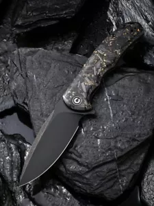 Coltello Civivi by WE PRAXIS C803J Flipper Golden Shred Carbon 9Cr18MoV - Foto 1 di 8