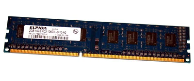 2 GB DDR3-RAM 240-pin non-ECC 1Rx8 PC3-10600U-9-10-A0 'Elpida EBJ20UF8BCF0-DJ-F' - Image 1 of 2