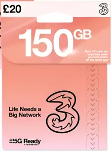 150 GB dati + UNLIMITED UK Mins & Texts 5G tre schede SIM di rete - NO CONTRATTO - Foto 1 di 14