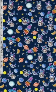 Navy Blue Astro Pup Pupstronaut by Camelot Fabrics bty - Picture 1 of 1