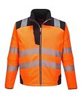 PORTWEST PW3 Hi Vis Softshell Jacket Windproof Water Resistant Work Wear T402