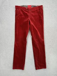 Meyer Exclusive Corduroy Pants Mens Size 38x34 Red Straight Retro Trousers - Picture 1 of 9