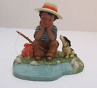 Cloud Works Figurine Sweet Memories 50032 Boy with Dog at Fishing Hole 