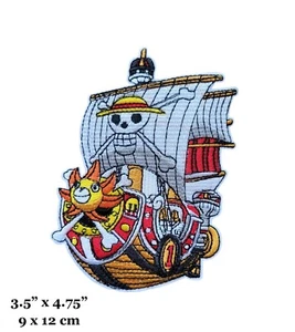One Piece Anime The Thousand Sunny Pirate Ship Embroidered Iron On Patch - Picture 1 of 2