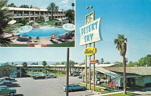 The Desert Sky Hotel & Coffee Shop US Hwy 60 Phoenix, AZ Vtg 1960's Postcard - Picture 1 of 2