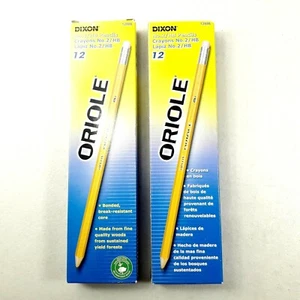 Neu Dixion Oriole Holzstifte Fabrik gespitzt gelb - 2 Schachteln - 24 insgesamt Neu im Karton - Bild 1 von 2
