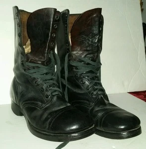 US Military EJ Vintage 9.5 W Endicott Johnson Black Boots - Picture 1 of 12