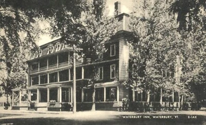 Waterbury Inn Waterbury Vermont 1947 RPO Cancel Postcard - Picture 1 of 2