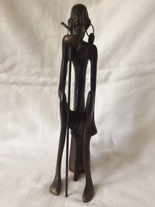Nude African Male Statue Bronze / Brass Metal - Picture 1 of 12