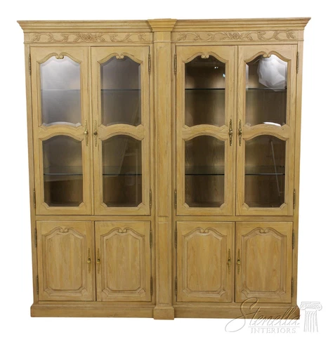 58264EC: Country French Beveled Glass 4 Door Oak Cabinet Cover