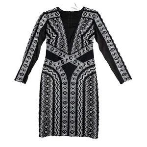 Tadashi Shoji Dress Women 4 Black Ivory Embroidered Maxine Dress Cocktails Party - Picture 1 of 13