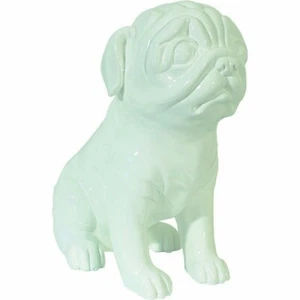 Dekofigur Mops sitzend weiss - Picture 1 of 1