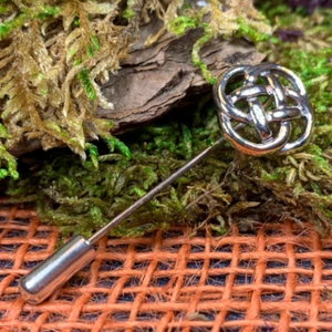 NEU Massiv Sterlingsilber Keltisch Dara Knoten Krawatte Stick Pin Revers Herren Bräutigam 925 - Bild 1 von 9