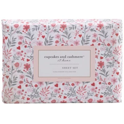 Juego de sábanas CUPCAKES & CASHMERE corazón floral vid reina rojo/gris romántico caprichoso Foto 1 de 3