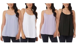 32 Degrees Women's Tank Camisole Wire Free Built In Bra Adjustable 1 or 2 Pack - Picture 1 of 22