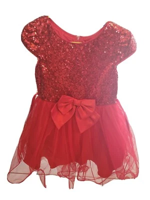 Pink violet girls christmas dress size 6 - Image 1 of 2
