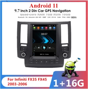 9.7'' Vertical Android 11 Car Stereo Radio WIFI For Infiniti FX35 FX45 2003-2006 - Picture 1 of 11
