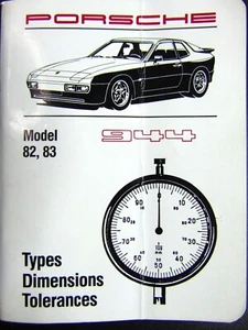 PORSCHE 944 MODELS 82-83 TYPES Dimensions Tolerances #28 Manual Book Germany - Bild 1 von 6
