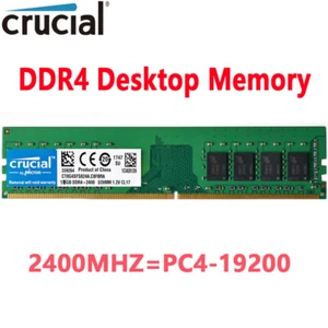 Crucial DDR4 16GB 2400Mhz PC4-19200 288pins Desktop Memory Dimm Ram 1X16GB - Picture 1 of 8