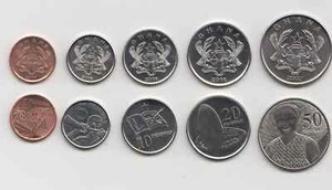 GHANA -  Coins, set of 5 coins in MINT condition (2007 - 2016)  Series - Picture 1 of 1