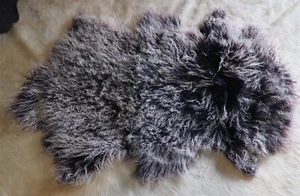 Feather Soft - Genuine Mongolian Lambswool Rug - Gorgeous Frosted Grape - Picture 1 of 12