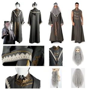 Harry Potter Principal Magician Albus Dumbledore Cosplay Costume+Wig full suits - Picture 1 of 12