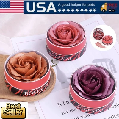 Paleta de mejillas rubor de larga duración con forma de flor suave maquillaje facial rosa ilumina Foto 1 de 4