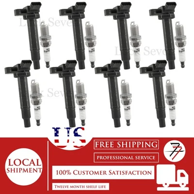 Bobina de encendido y bujía 8 piezas para Toyota Tundra 2000-2009 4,7 L V8 155 262 Foto 1 de 4